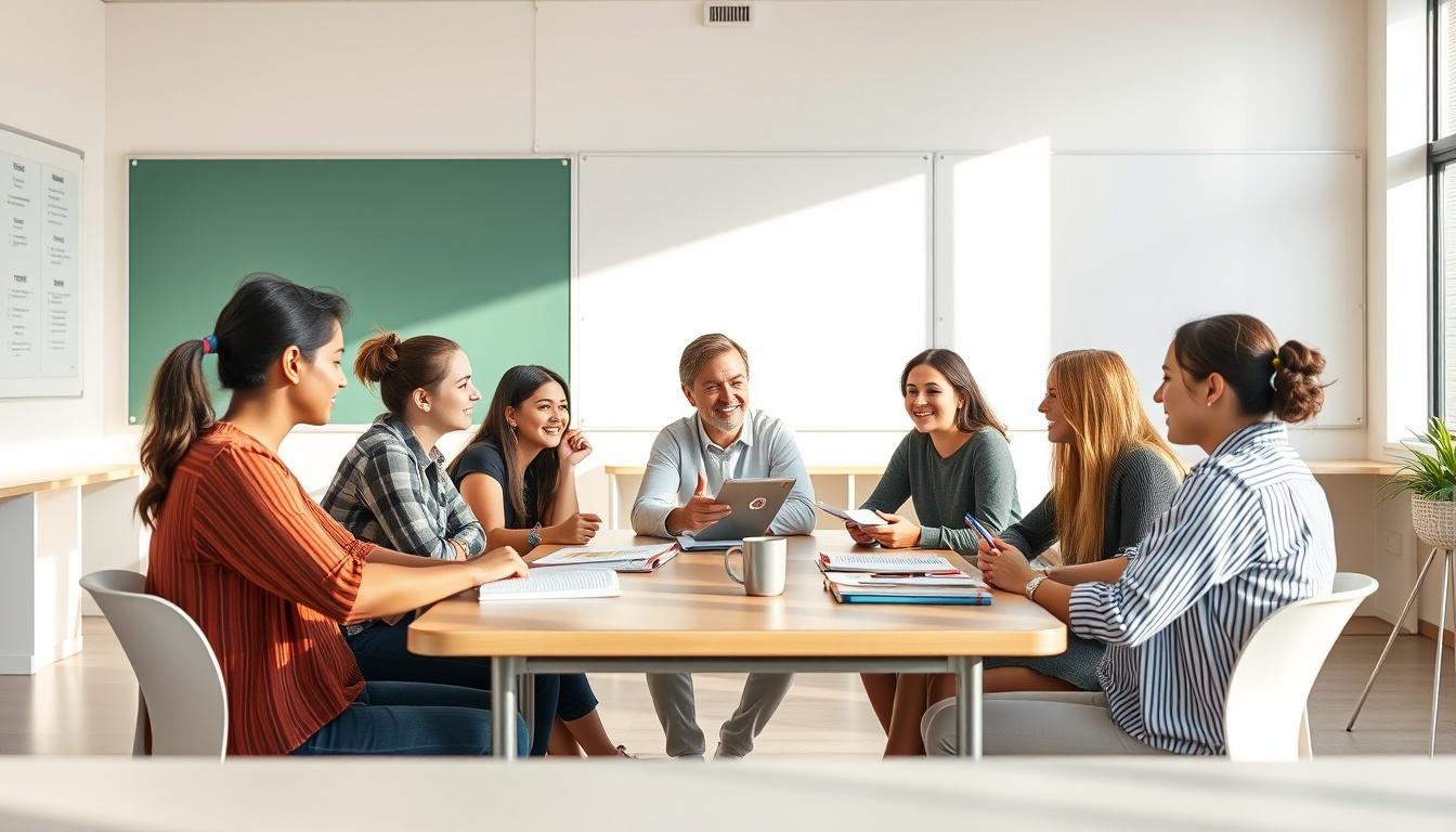 Small-group language courses with clear structure